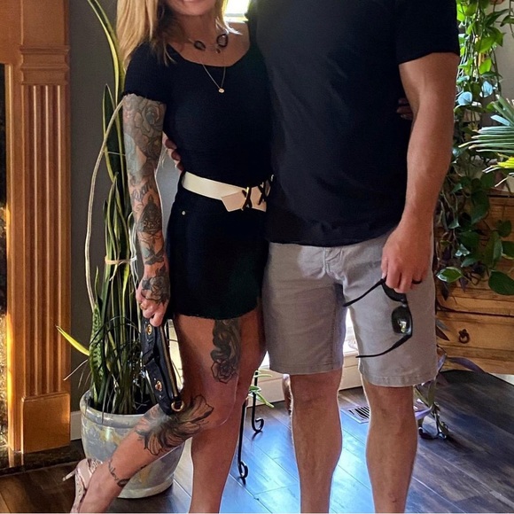 Vintage White Gold Detail Leather Belt - Picture 9 of 9